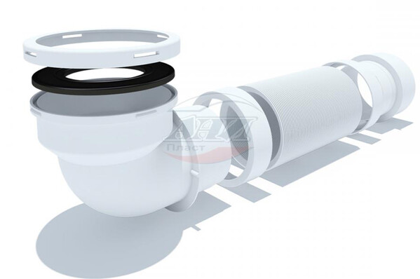 K722R Удлинитель гибкий для унитаза АНИ Пласт, угол 90*, выпуск 110мм, L310-840мм