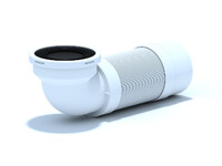 K722R Удлинитель гибкий для унитаза АНИ Пласт, угол 90*, выпуск 110мм, L310-840мм