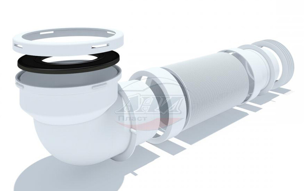 K729R Удлинитель гибкий для унитаза АНИ Пласт, угол 90*, L340-870мм