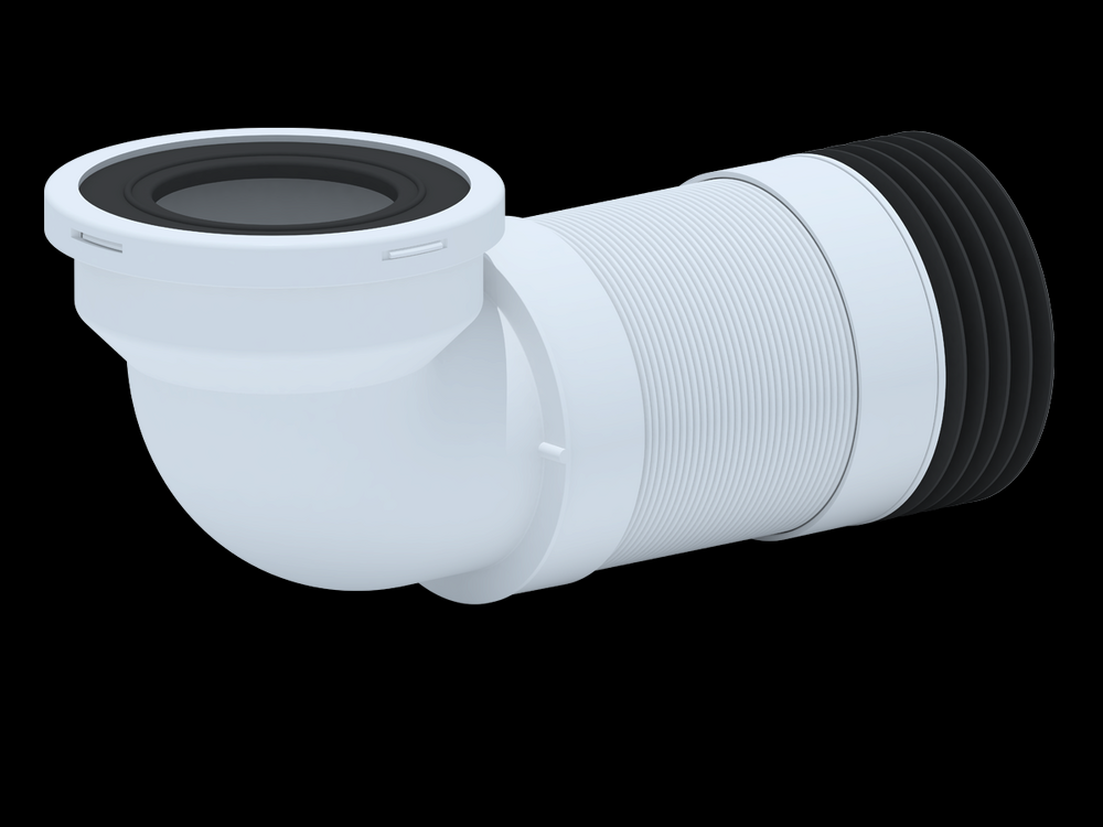 K729R Удлинитель гибкий для унитаза АНИ Пласт, угол 90*, L340-870мм