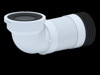 K729R Удлинитель гибкий для унитаза АНИ Пласт, угол 90*, L340-870мм