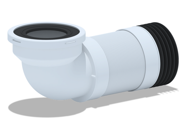 K729R Удлинитель гибкий для унитаза АНИ Пласт, угол 90*, L340-870мм