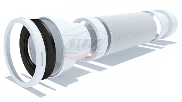 K731R Удлинитель гибкий для унитаза , длинный, выпуск 110 мм, L365-1085мм