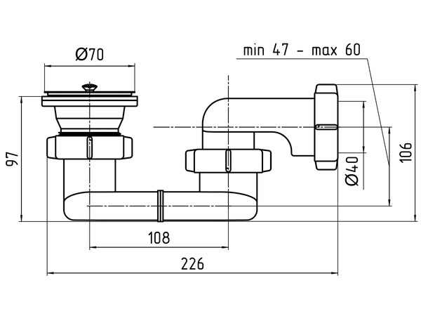 E010 Сифон АНИ Пласт для душевого поддона плоский 1 1/2