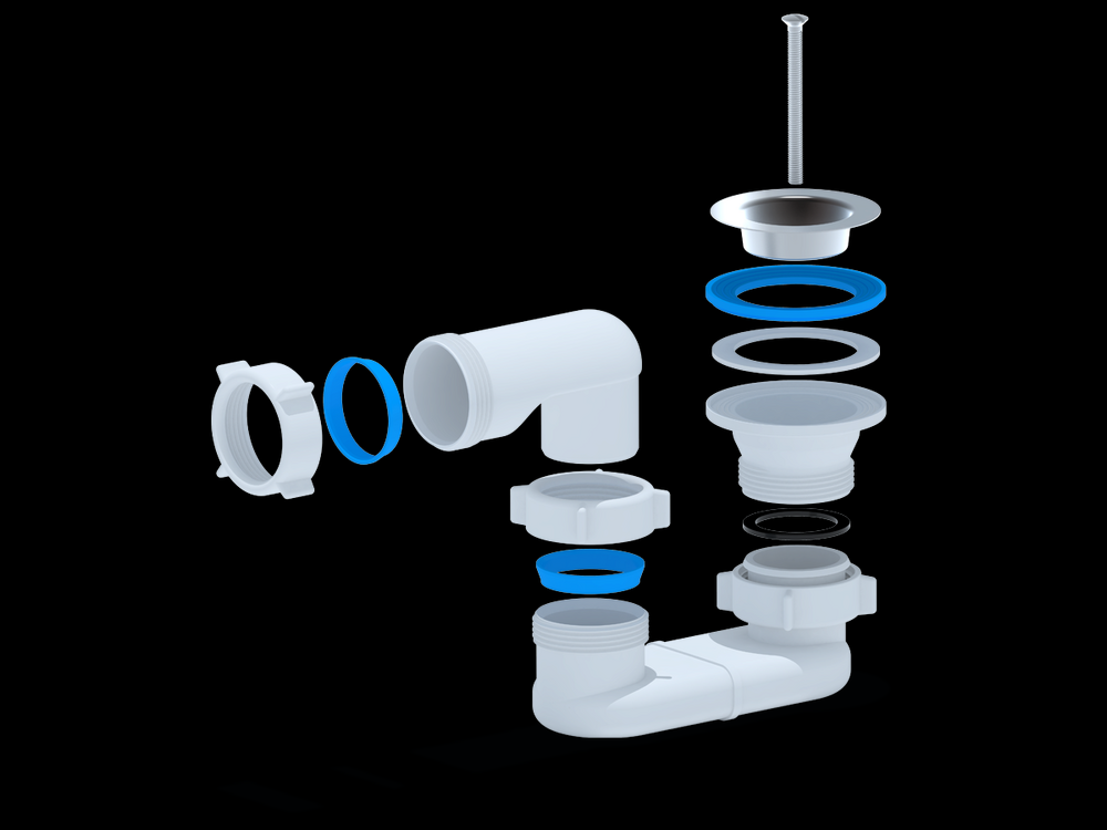 E010 Сифон АНИ Пласт для душевого поддона плоский 1 1/2