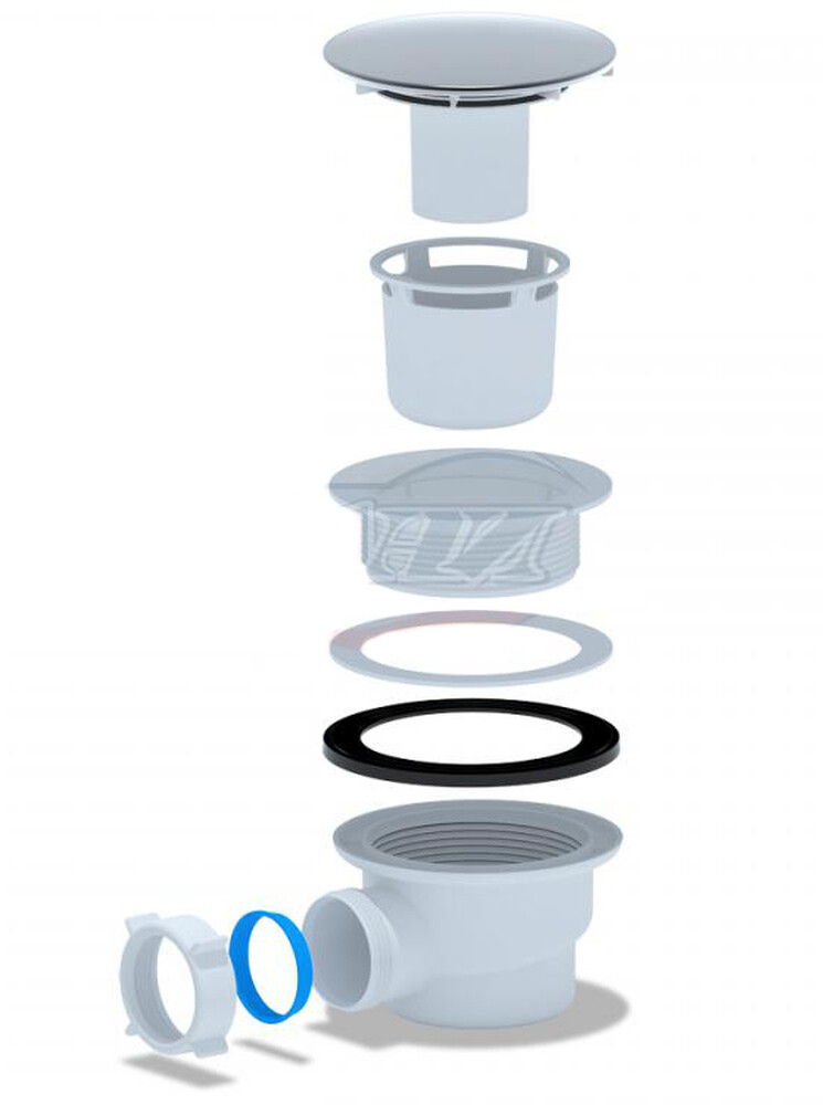 E320VAL Cифон для душевого поддона АНИ Пласт 1 1/2*90 h65 (вальцовка)