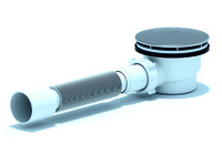 E325C Сифон для д/п АНИ Пласт 1 1/2**90, h 65 c гибкой тр. 375*40/50, хром