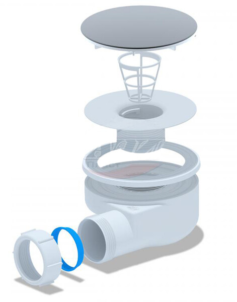 E350VAL сифон для душевого поддона АНИ Пласт 1 1/2*90, h53мм, (вальцовка)