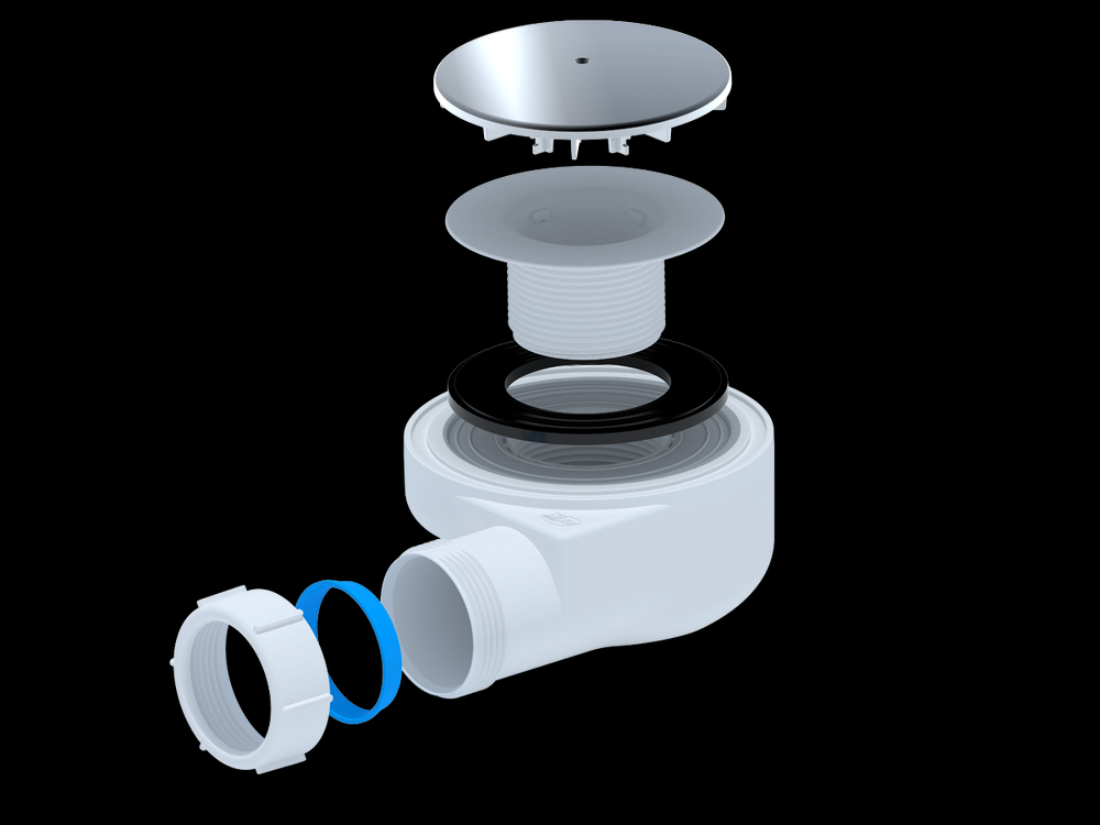 E550C Сифон для душевого поддона АНИ Пласт 1 1/2**60, h 55 хром 