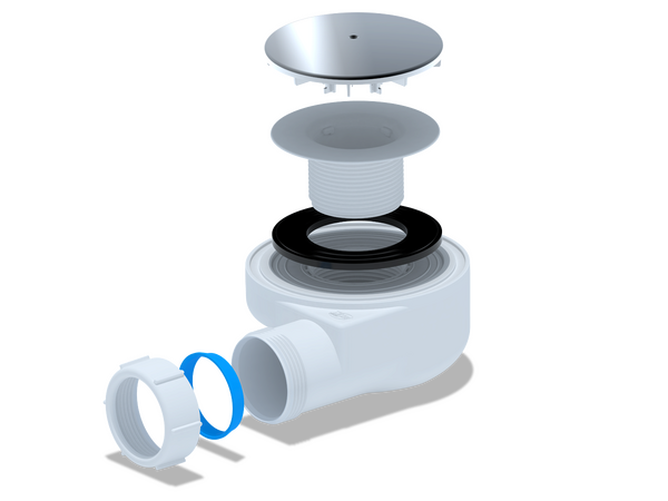 E550C Сифон для душевого поддона АНИ Пласт 1 1/2**60, h 55 хром 