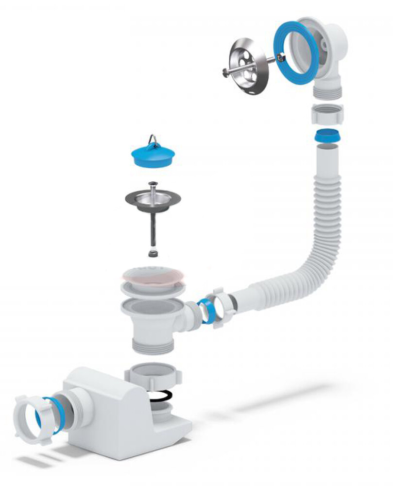 E650 Сифон АНИ Пласт "Бриг" для ванны с выпуском и переливом 1 1/2