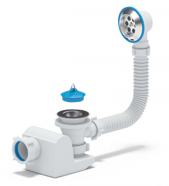 E650 Сифон АНИ Пласт "Бриг" для ванны с выпуском и переливом 1 1/2