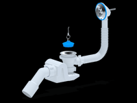 E651 Сифон АНИ Пласт "Бриг" для ванны с выпуском и переливом с трубой 45*40/50