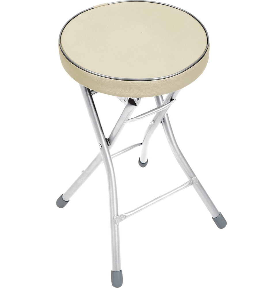 Табурет СКЛАДНОЙ КРУГ винилискожа Слоновая кость ТБСК 1/1 NIKA