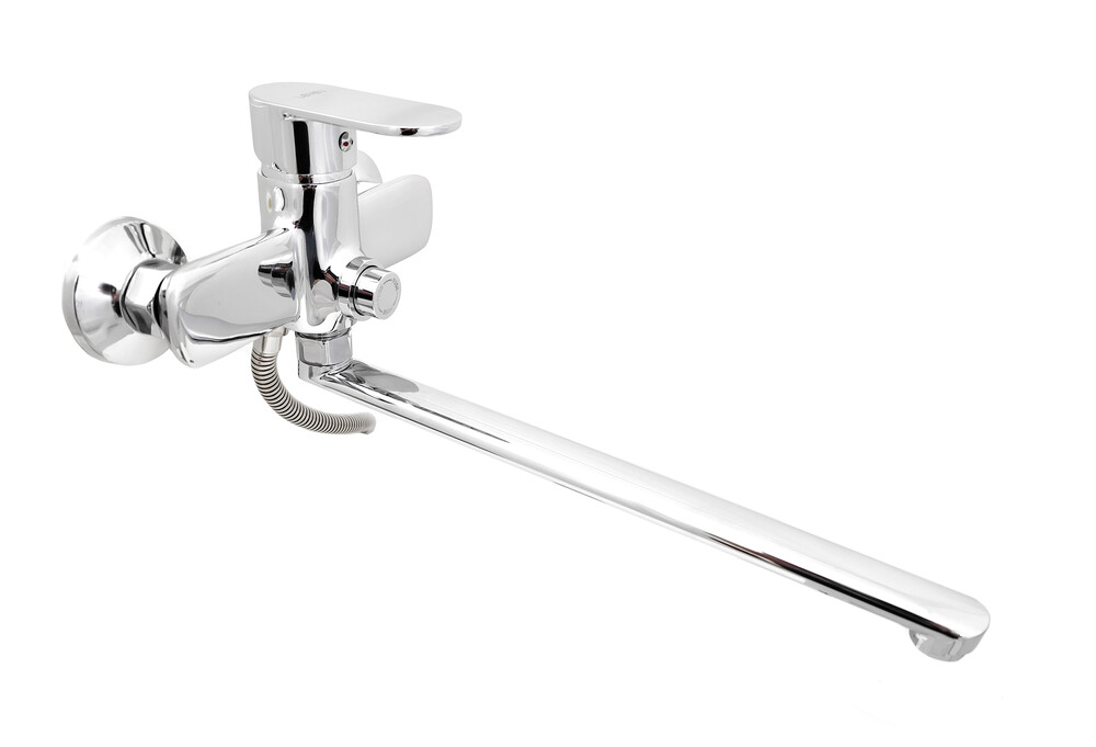 Смеситель Ванна Lemen 40 кнопочное перекл. душа на корпусе L-нос (LB 2087) 