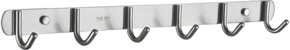 70201-6/L Планка с 6-ю крючками (нержавейка)