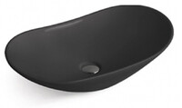800-7811AМВ Фигурный умывальник накладной черный 615х360х155MELANA