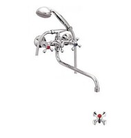 Смеситель Ванна Lemen 1/2 м/к Крест шар. перекл. душа (20265) латунь