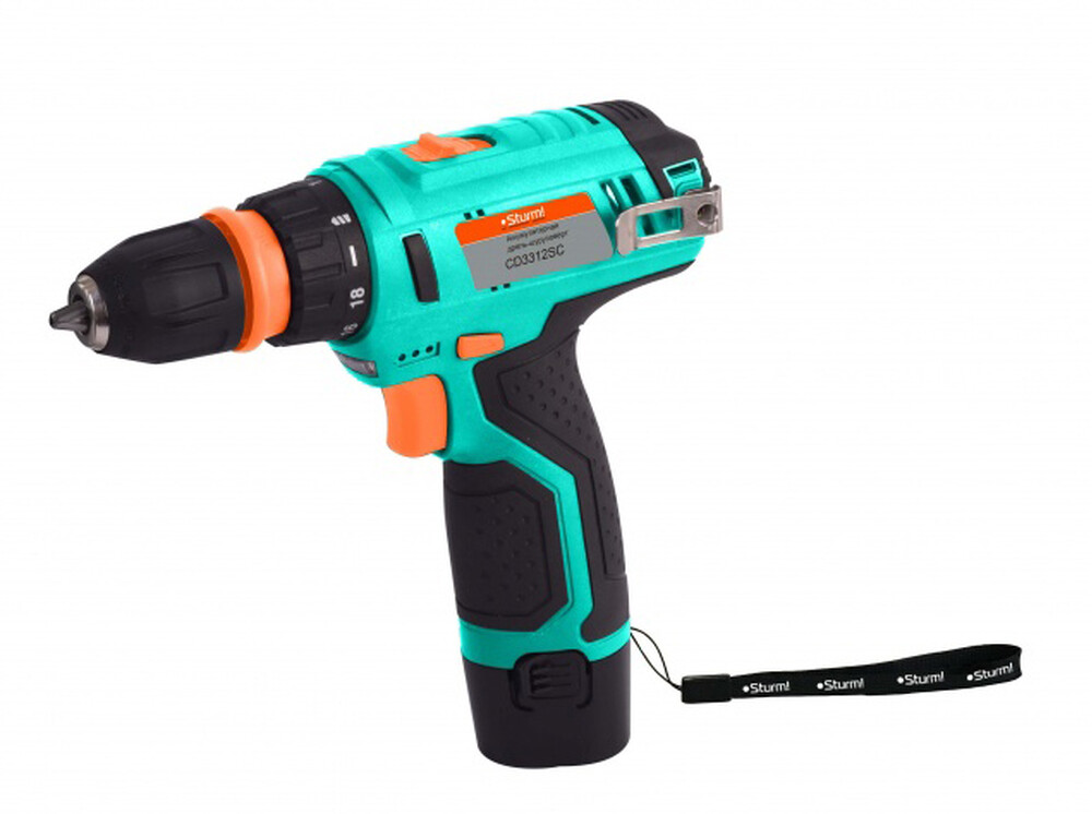 CD3212SC Дрель акк. Sturm! 12В, Li-Ion, 2 скор, 2 акк, 2,0 Ач, зар. 1ч, СМЕН ПАТРОН, пист. рук,