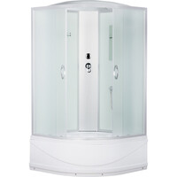 Душ. кабина ER3510TP-C3-RUS 100*100**215см,зад.ст. бел.ст. мат.4 мм выс. под.без г/м., проф.хром. 3к.