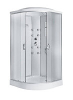 Душ. кабина ER3509PF-C3 RUS 90*90*215см,зад.стенка белое.ст. мат. 4 мм низ. под. г/м проф.хром. 3к.