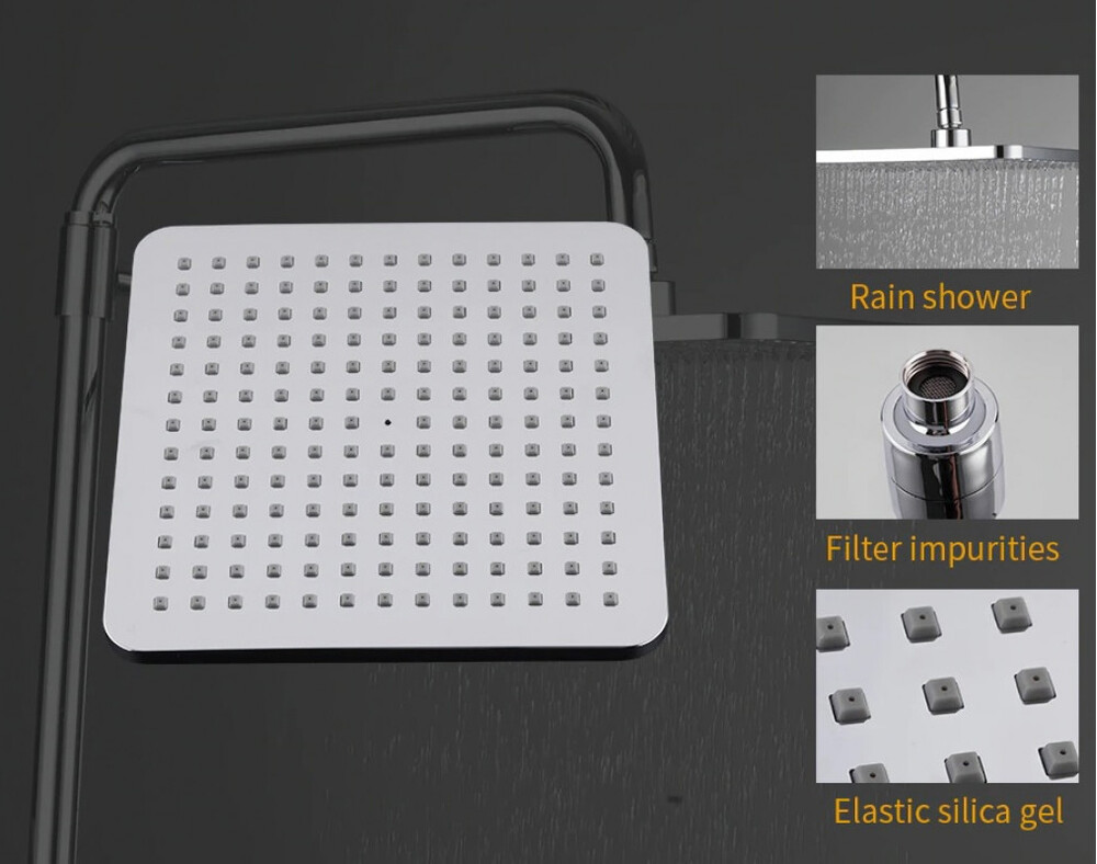 G2491 Душевая система GAPPO с верхним душем, термостатом и ручной лейкой (хром)