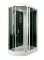 Душ. кабина ER3512PR-C4-RUS 120*80*215см,зад.стенка чер.ст.тон 4 мм низ.под.без г/м проф.хром.3к.(С4*)