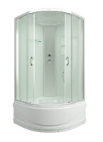 Душ. кабина ER3508TP-C3 RUS 80*80*215см,зад.ст белое.стекло ст.мат. 4 мм выс. под.без г/м.проф.хром. 3к.