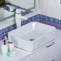 800-78178 / А465 / 320318 Фигурный умывальник накладной 510х370х130 MELANA