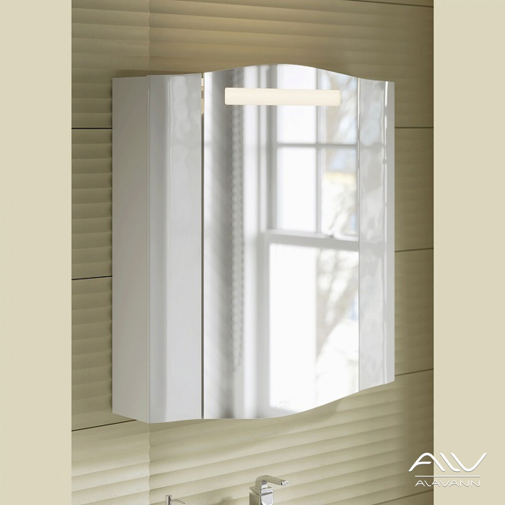 Шкаф зеркальный "SILVIA - 70" белый Alavann