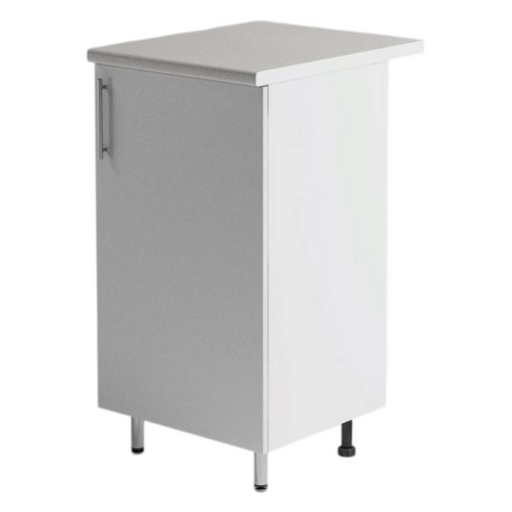 Рабочий стол 40 Белый металлик фасад МДФ столешница цвет (САХАРА) SANTREK HOME