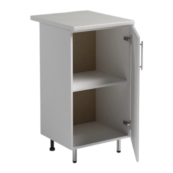 Рабочий стол 40 Белый металлик фасад МДФ столешница цвет (САХАРА) SANTREK HOME