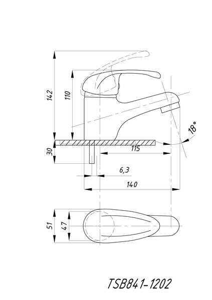 Смеситель для раковины тюльпан TSARSBERG d40 841-1202 тип См-УмОЦБА