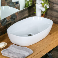 800-78329 (A500A) Фигурный умывальник накладной 600х380х138 MELANA