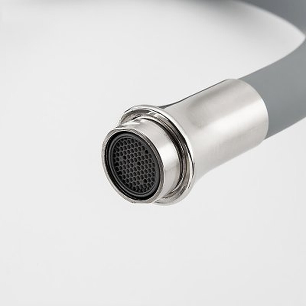 4448 Смеситель Кухня Frap d-35 на гайке с гибким изливом НЕРЖАВЕЙКА 