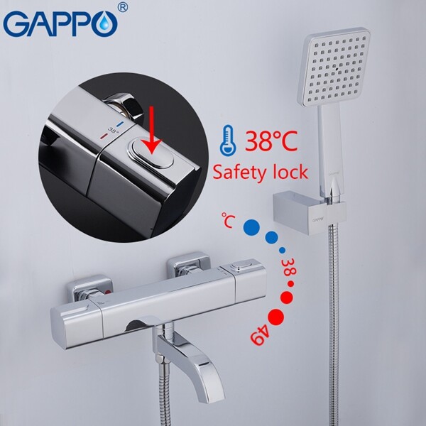 G3291 Cмеситель Ванна GAPPO ТЕРМОСТАТ (хром)