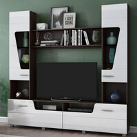 МОНИКА Стенка Корпус - Венге Фасад МДФ - глянцевая Белый (8 мест) ОД902 КАТЕГОРИЯ А