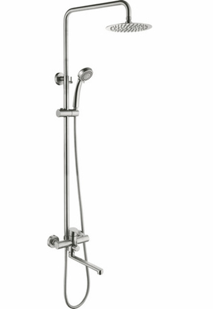 72403-1 Душевая система LEDEME с душевой стойкой d-35 тропическим душем,нерж сталь (сатин) 