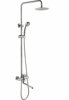 72403-1 Душевая система LEDEME с душевой стойкой d-35 тропическим душем,нерж сталь (сатин) 