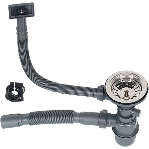 Мойка нерж врезная 800х450х220 т 3,0 САТИН 2-я ЧАША S8045H сатин AISI 304 MLN