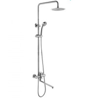 72403-2 Смеситель Ванна LEDEME с душевой стойкой d-35 тропическим душем,нерж сталь (сатин)