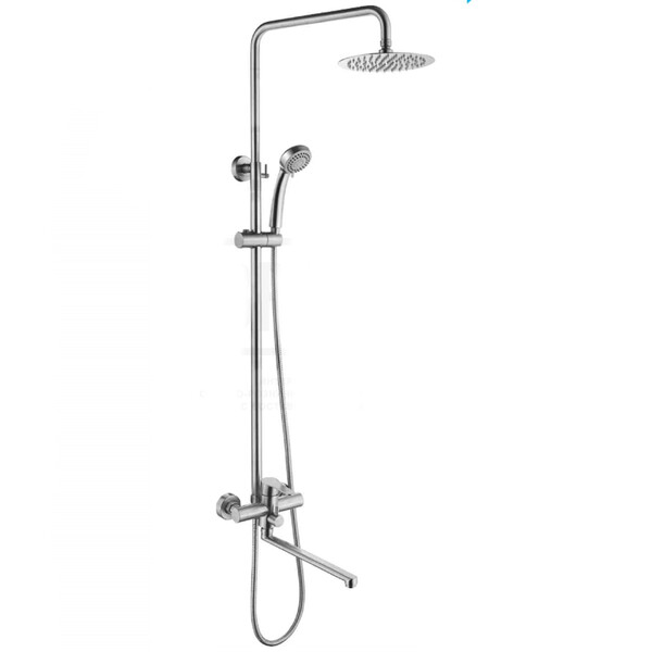 72403-2 Смеситель Ванна LEDEME с душевой стойкой d-35 тропическим душем,нерж сталь (сатин)