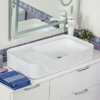 800-А572 Фигурный умывальник накладной 765х410х140 MELANA