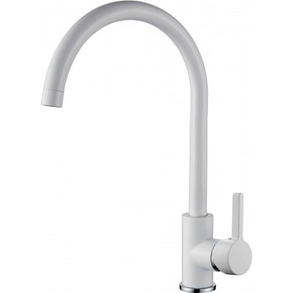 4299W Смеситель Кухня LEDEME шар МАКСИ (белый) на гайке