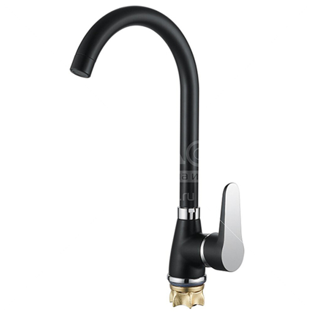 84012В Смеситель Кухня LOFFREY d-35 высокий, на гайке (черный)