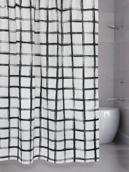 Штора для ванн BATH 180х200 Sguares (чёрн.) (ch18116) (49)