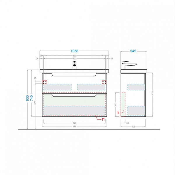 Тумба "BERTA - 105" под рак. "Дуглас-105" Белый Alavann