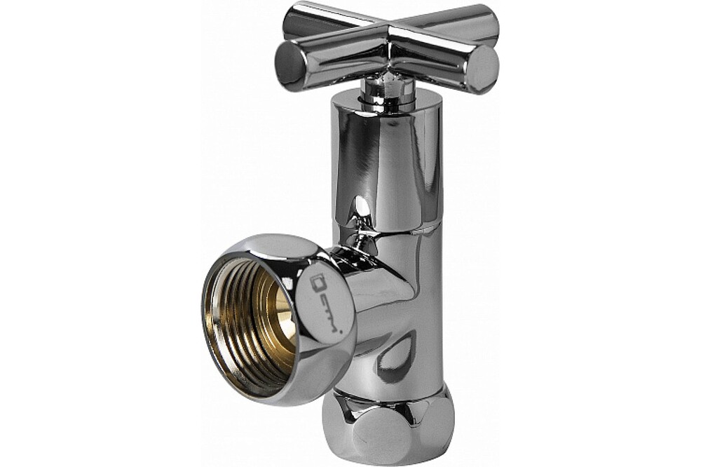 Вентиль угловой Крест г/г 1х3/4 (Хром) (2шт) 06449