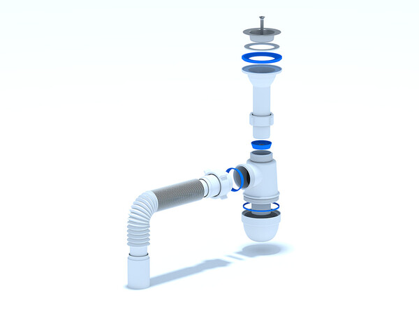 C0505 Сифон АНИ Пласт 1 1/2"*40 с гофрой 40/40