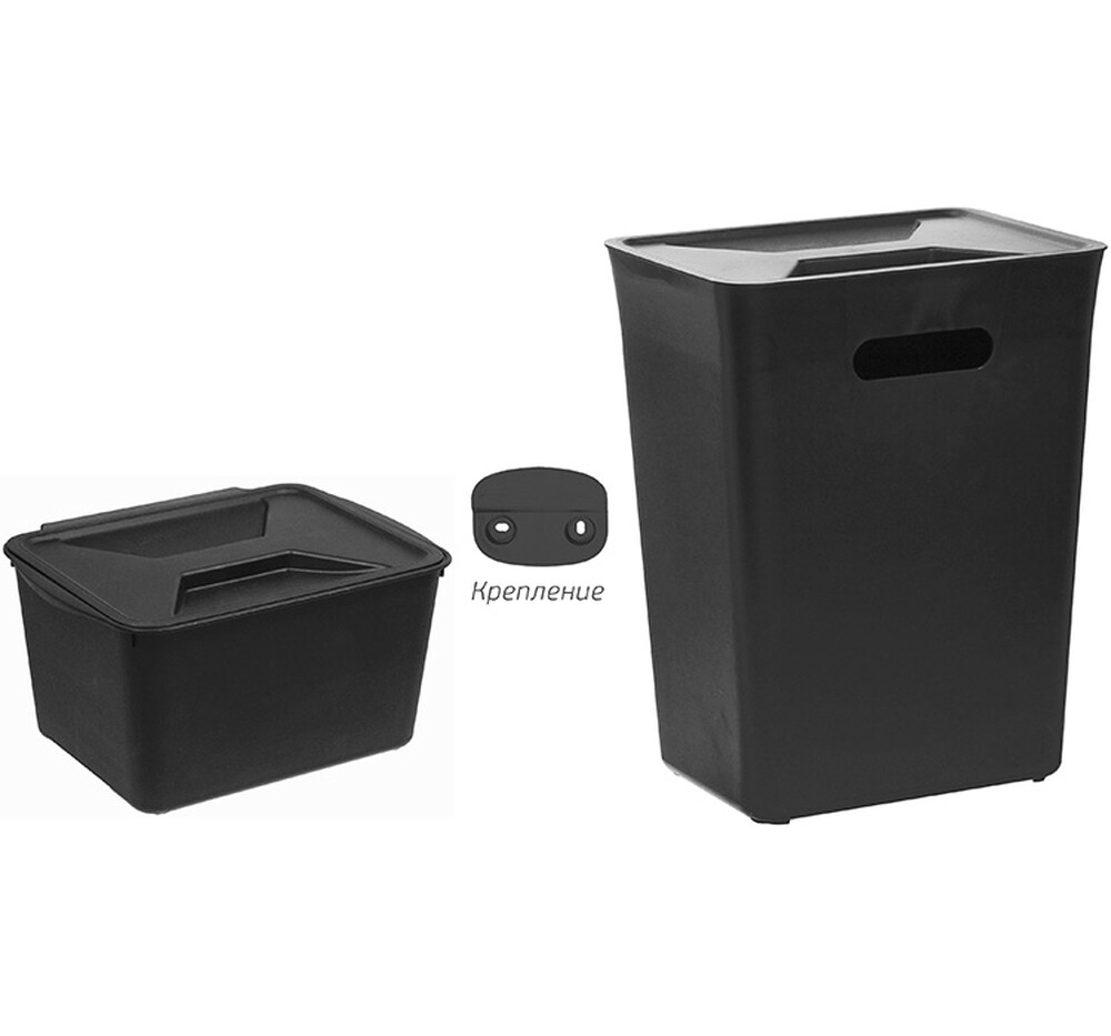 Набор для раздельного сбора мусора ЧЕРНЫЙ 26,5х20х33,5см ("М-пластика") (М 2477)